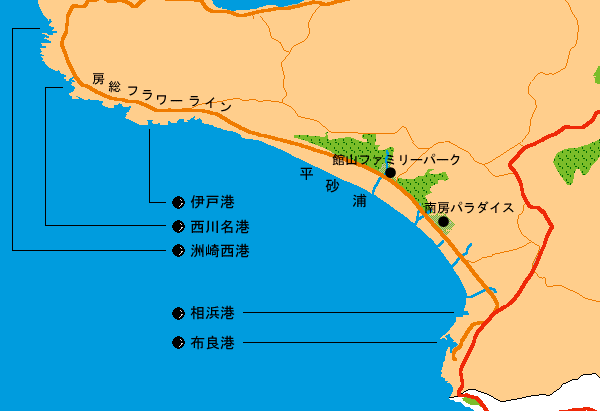 館山市（南部）地図